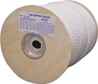 5/8 Inch X 300 Feet Twisted Nylon Rope - High Strength, Abrasion Resistant