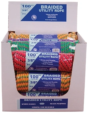 T.W. Evans Cordage 9902 Braided Utility Rope, 3/8 In. x 100 Ft.
