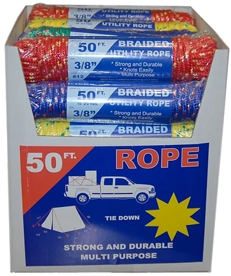 T.W. Evans Cordage 9901 Braided Utility Rope, 3/8 In. X 50 Ft.