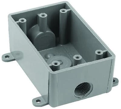Tbox Pvc 1gng Weatherproof Electrical Junction Box With 1/2 Inch Holes