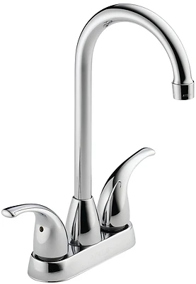 P288lf Chrome 2-handle Bar Faucet With High Arc Rotating Spout