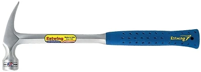 22 Oz. Solid Steel Framing Hammer With Curved Claw And Shock Reduction Grip