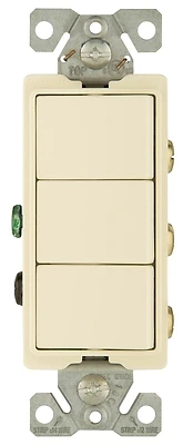 Eaton Cooper Wiring 7729LA-SP Combination Switch/Receptacle, 15A, Light Almond