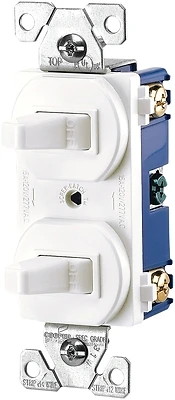 Commercial Grade 15 Amp Combination Single-pole Toggle Switch And 3-way Switch, White