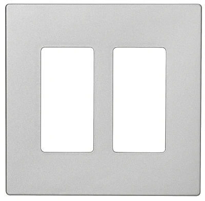 Designer 2-gang Screwless Wallplate In Silver Granite - Model Pjs262sg-sp-l