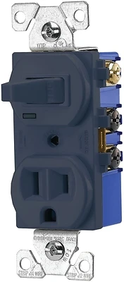 15 Amp 120-volt 5-15 3-wire Combination Receptacle And Toggle Switch - Brown