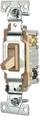 Commercial Grade 15 Amp 3-way Toggle Switch With Back And Side Wiring, Ivory