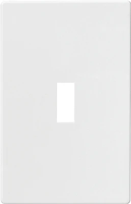 Eaton PJS1W Screwless Toggle Wall Plate, 1-Gang, White, Mid-Size