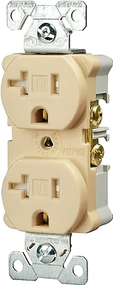 Eaton TRBR20V-BXSP 20 Amp 125-Volt Duplex Receptacle, Ivory, NEMA 5-20R