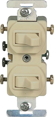 15 Amp Commercial Grade Toggle Duplex Switch, Ivory, Model 276v-box