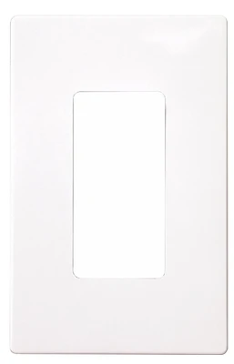 Eaton PJS26W Mid-Size Screwless Decorator Wall Plate, 1-Gang, White