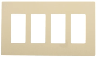 4-gang Screwless Decorator Wall Plate - Light Almond Finish, Model Pjs264la