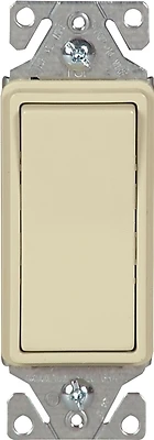 15 Amp 120/277 Volt Heavy-duty 3-way Decorator Rocker Switch With Back Wire In Ivory
