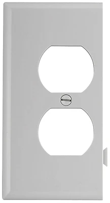 Eaton STE8W 1-Gang White Duplex Wall Plate, Thermoplastic