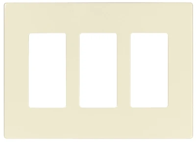 Screwless Decorator Wall Plate 3 Gang Light Almond Polycarbonate Model Pjs263la