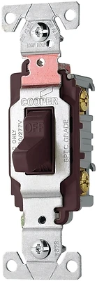 20 Amp Double Pole Quiet Toggle Switch, Brown, Model Cs220b