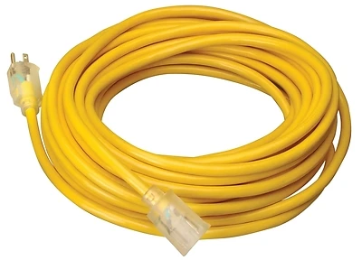 25 Feet 12/3 Sjtw Heavy-duty Outdoor Extension Cord With Lighted Power Plug