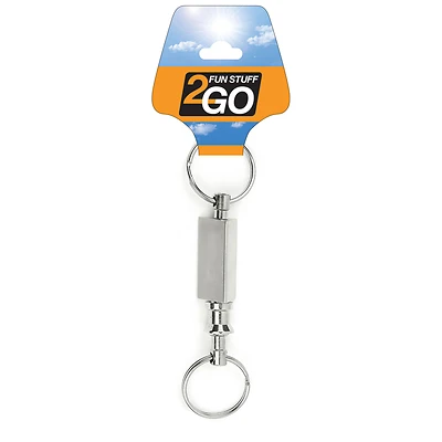 Hy-Ko KH740 2GO Pull-Apart Key Chain, 1-1/8 In., Steel, Silver