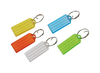 Hy-ko 2go 1 Inch Diameter Plastic Assorted Split Ring Key Tag With Wire Keyring