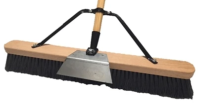 93130 Push Broom, 24 In Sweep Face, 60 In Hardwood Handle, Polypropylene Bristles