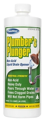 Comstar 30-700 Plumber's Plunger Liquid Drain Opener, 1 Quart
