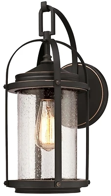 Grandview 1-light Outdoor Wall Mount Lantern In Oil Rubbed Bronze With Highlights
