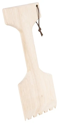 Wooden Grill Scraper With Leather Thong, 13-1/4 In L, Natural Wood Handle