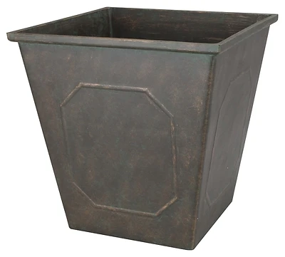 Pt-s046 14 In. Metallic Square Resin Planter For Indoor/outdoor Use