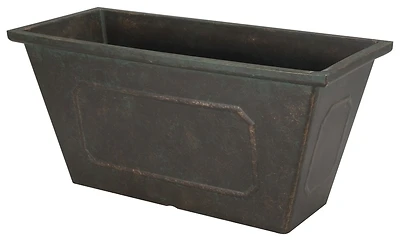 Pt-s049 Rectangle Planter, 19 In W X 8 In D X 8.75 In H, Black Metallic Resin