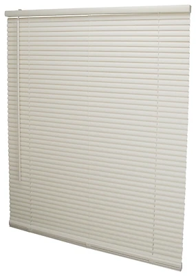 Cordless Vinyl Mini Blind, 64 In Length, 34 In Width, Alabaster