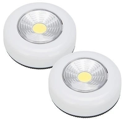 PowerZone F12004 Wireless LED Puck Light Set, 35 Lumens, 3-Hour Runtime