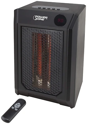 Powerzone HT1195 Infrared Quartz Heater, 750/1500W, 4-Element, Remote