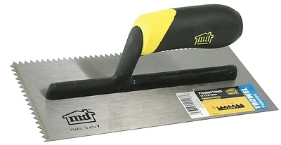 M-D 49116 V-Notch Flooring Trowel, 12 In. x 4-1/2 In., TPR Handle
