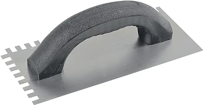 M-D 49104 Tile Trowel, 9 In. x 4 In., Square Notch, Ergonomic Handle