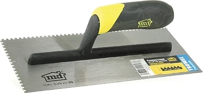 11 In. X 1/8 In. X 1/8 In. Square Notch Stainless Steel Flooring Trowel With Comfort Grip