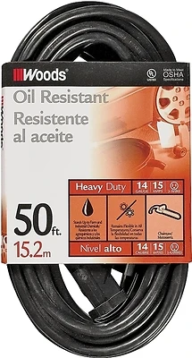 50 Ft. 14/3 Sjtow Agricultural Outdoor Heavy-duty Extension Cord - Black