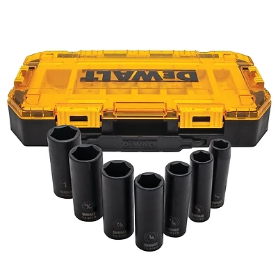 DeWalt DWMT74736 1/2 In. Drive SAE Deep Impact Socket Set, 7-Piece