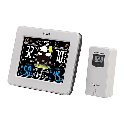 Taylor 1736 Digital Weather Forecaster, Indoor/Outdoor, Remote Sensor