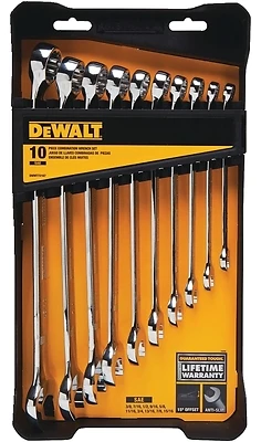 Sae Combination Wrench Set 10-piece With Deep Laser Etched Markings