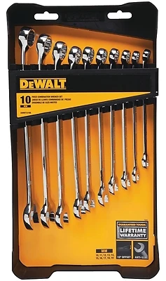 DeWalt DWMT72166 Metric Combination Wrench Set, 10-Piece