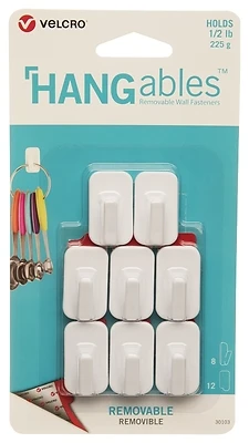 Hangables Removable Micro Hook In White - 8 Count By Velcro Brand
