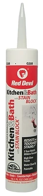Premium Kitchen And Bath Stain Block 10.1 Oz. Clear Caulk By Red Devil