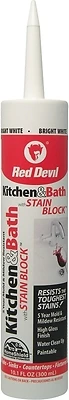 Premium Kitchen And Bath Stain Block 10.1 Oz. White Caulk By Red Devil