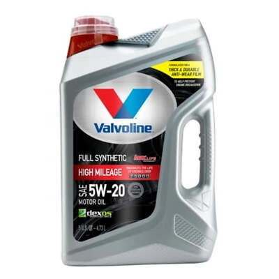 Full Synthetic High Mileage Motor Oil 5w-20, 5 Quart With Maxlife Technology