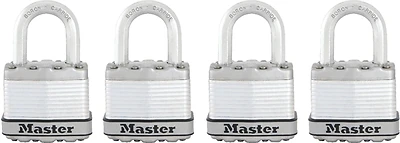 M1xq Magnum 1-3/4 In. Wide Laminated Steel Keyed Padlock 4 Pk With 1 In. Shackle