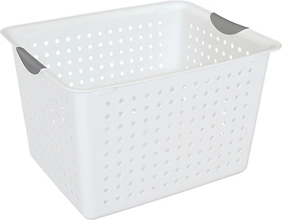 Sterilite 16288006 Ultra Deep Storage Basket, 25.2 Quart, White