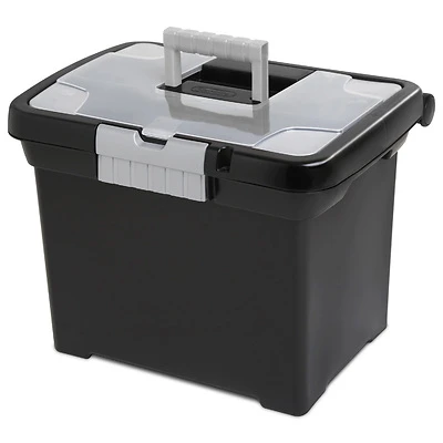 Sterilite 18719004 Showoffs File Box, 15 In. x 10-7/8 In. x 11-1/2 In., Black/Clear