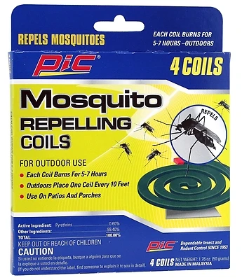 Pic C-4-36 Mosquito Repelling Coils, Outdoor Use, 4-Pack