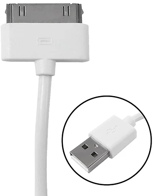 3 Feet Lightning 30-pin Classic Charging And Sync Cable - White