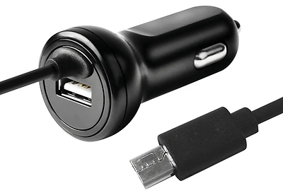 Micro Usb Car Charger With Dual Usb Ports And 3 Ft Cable - Model Pm1001fcmc